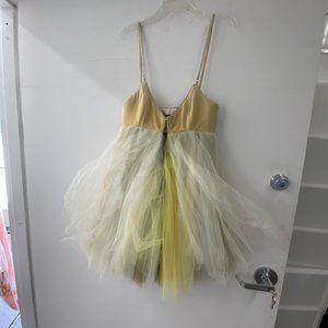 Maggie Barry lime and yellow Tulle dress